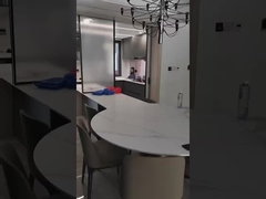 Nowoczesne szafki kuchni ze stali nierdzewnej z luksusowym kwarcem