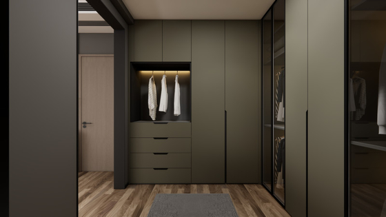 Sage Green Stainless Steel Wardrobe With Dual Space Design For Superior Storage Solutions