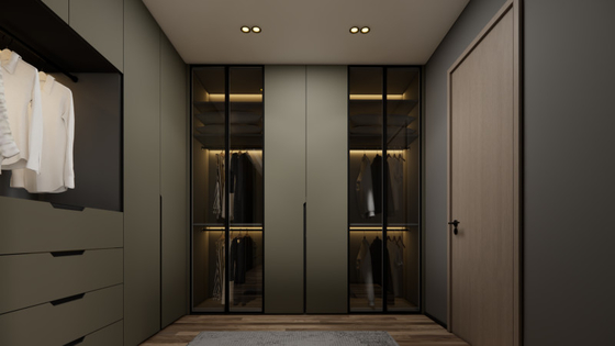Sage Green Stainless Steel Wardrobe With Dual Space Design For Superior Storage Solutions