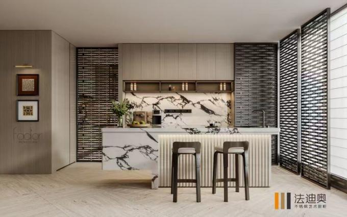 Fadior Modern Stainless Steel Bar Cabinet â Elegant Design with Ample Storage - interior organization